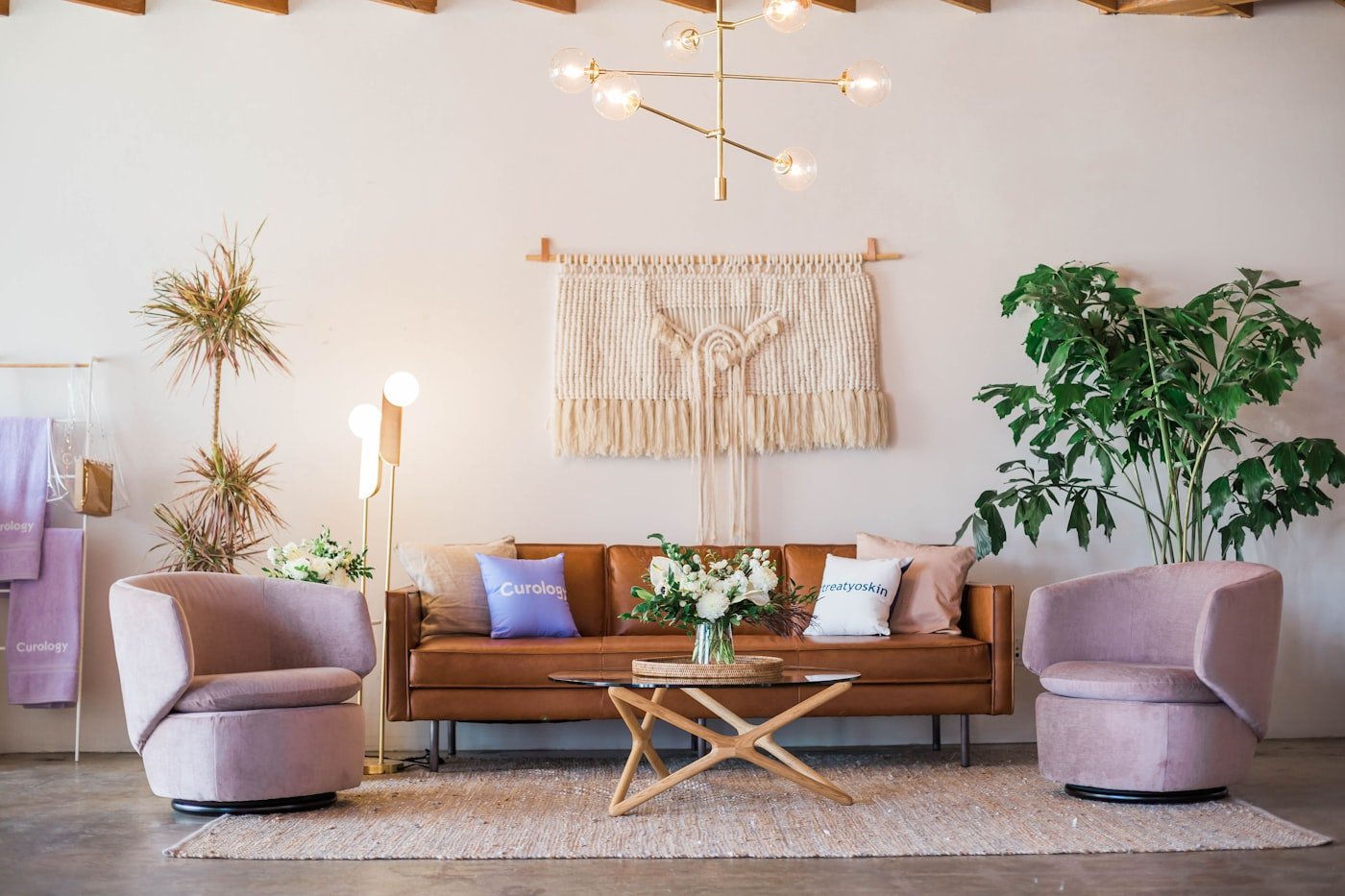 Calm clinic interior with natural materials and soft light